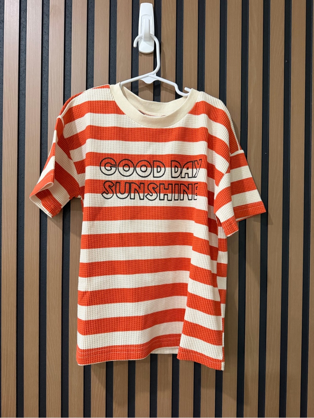 Wynken - Good Day Sunshine Orange & Cream Striped Tee